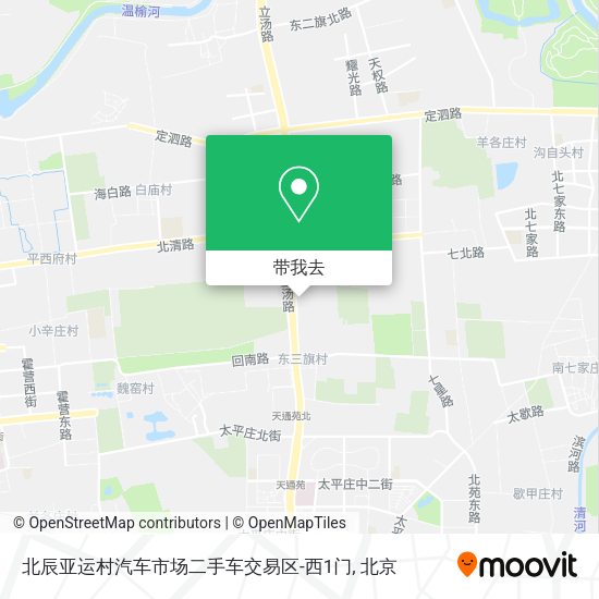 北辰亚运村汽车市场二手车交易区-西1门地图