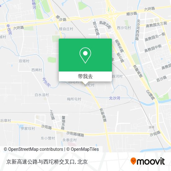 京新高速公路与西坨桥交叉口地图