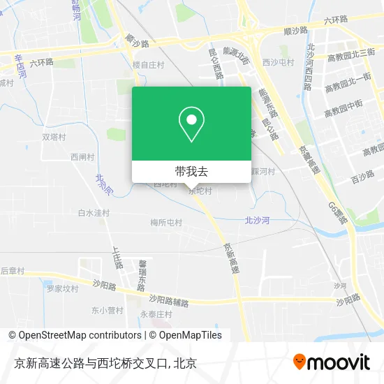 京新高速公路与西坨桥交叉口地图