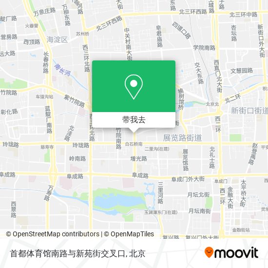 首都体育馆南路与新苑街交叉口地图