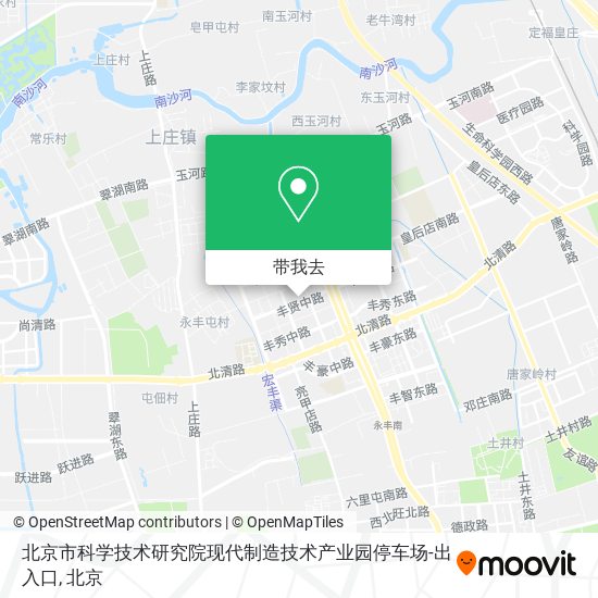 北京市科学技术研究院现代制造技术产业园停车场-出入口地图