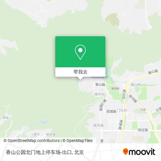 香山公园北门地上停车场-出口地图