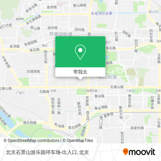 北京石景山游乐园停车场-出入口地图