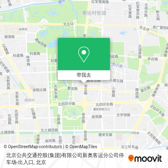 北京公共交通控股(集团)有限公司新奥客运分公司停车场-出入口地图