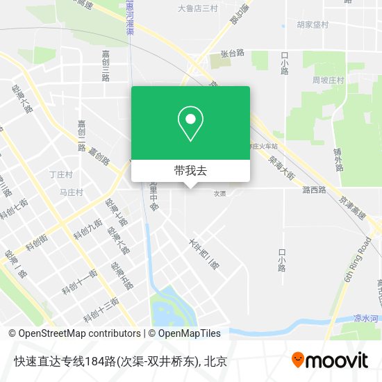快速直达专线184路(次渠-双井桥东)地图