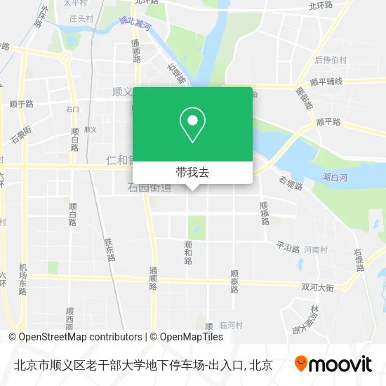 北京市顺义区老干部大学地下停车场-出入口地图