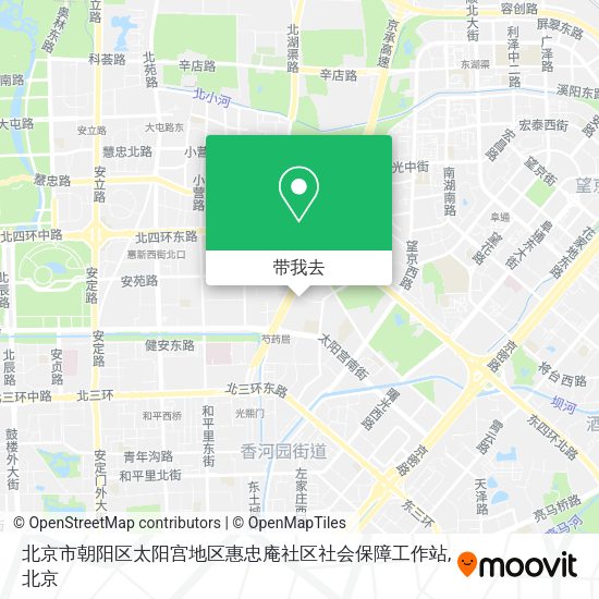 北京市朝阳区太阳宫地区惠忠庵社区社会保障工作站地图