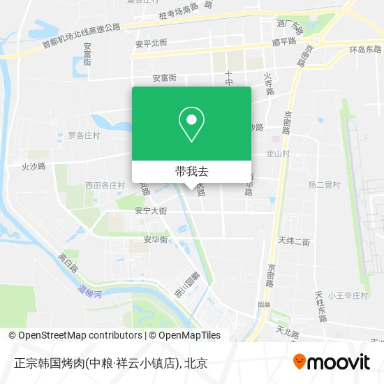 正宗韩国烤肉(中粮·祥云小镇店)地图