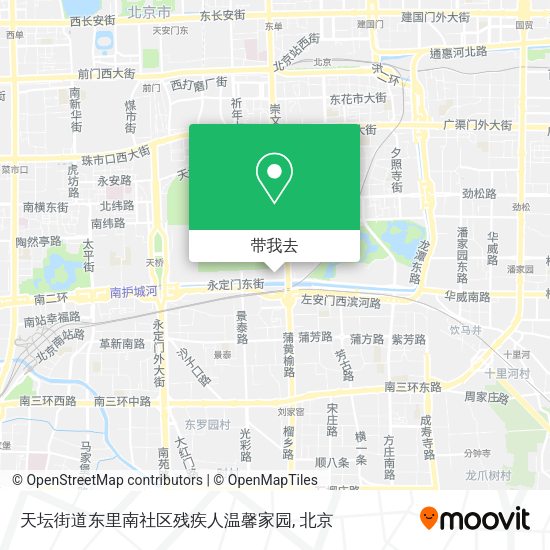天坛街道东里南社区残疾人温馨家园地图