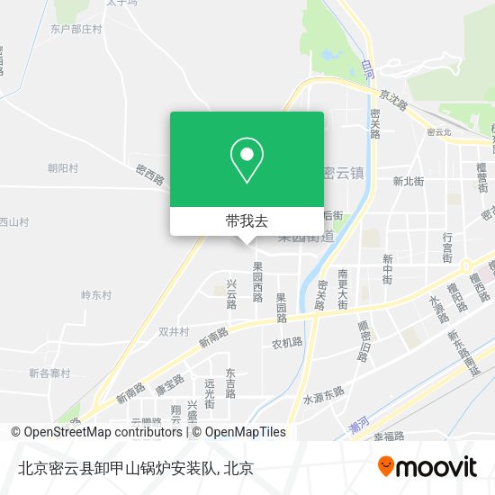 北京密云县卸甲山锅炉安装队地图