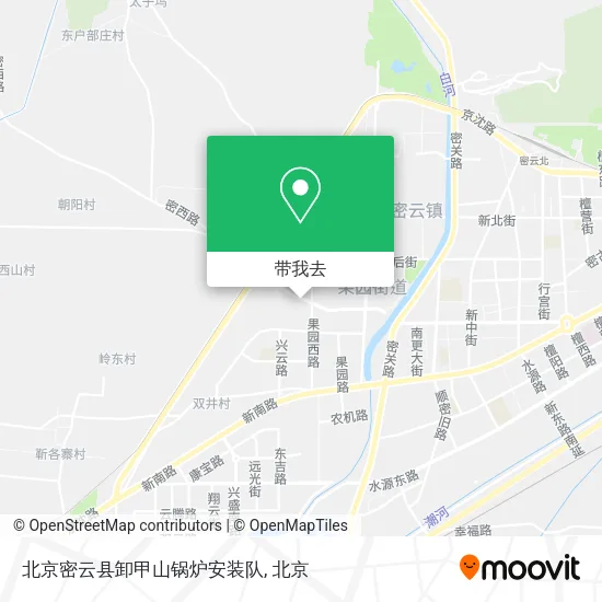 北京密云县卸甲山锅炉安装队地图