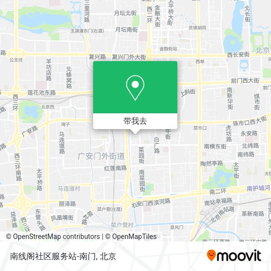 南线阁社区服务站-南门地图