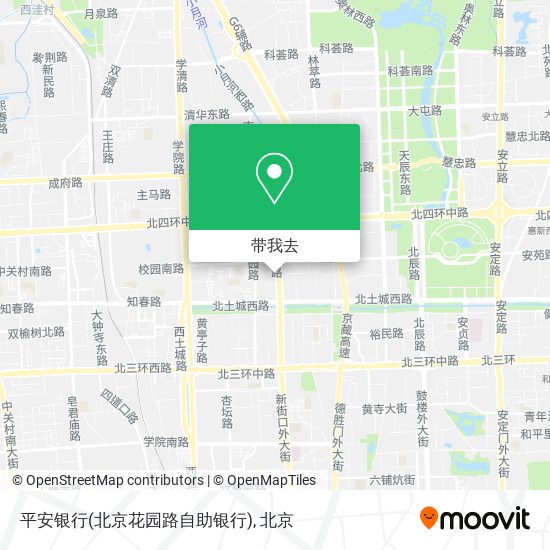 平安银行(北京花园路自助银行)地图