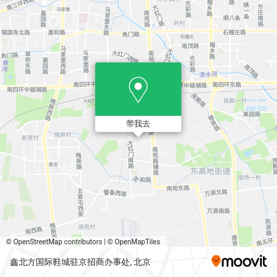 鑫北方国际鞋城驻京招商办事处地图
