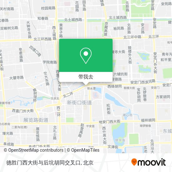 德胜门西大街与后坑胡同交叉口地图