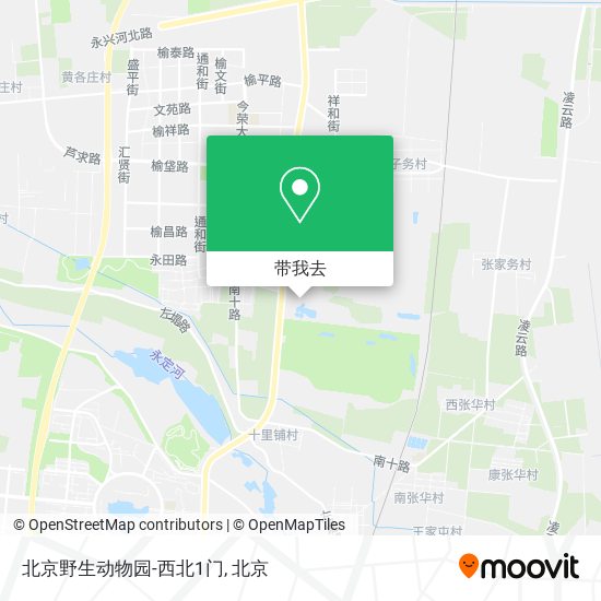 北京野生动物园-西北1门地图