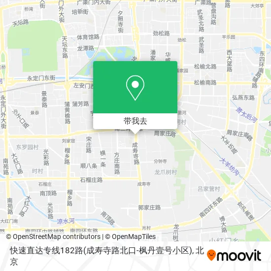 快速直达专线182路(成寿寺路北口-枫丹壹号小区)地图