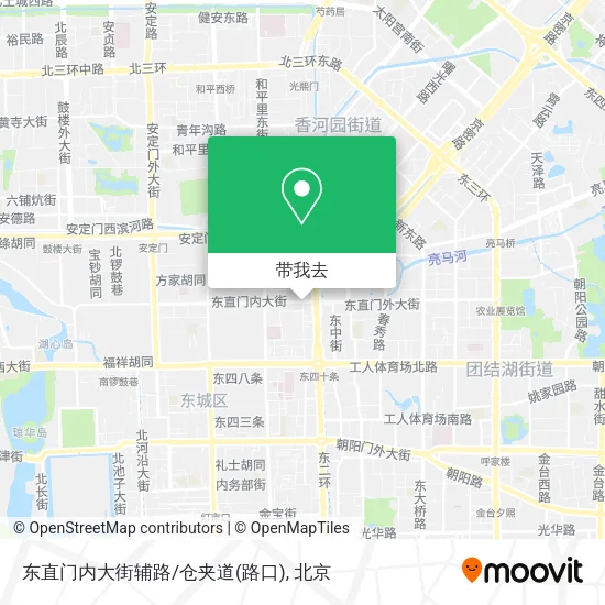 东直门内大街辅路/仓夹道(路口)地图