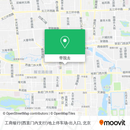 工商银行(西直门内支行)地上停车场-出入口地图