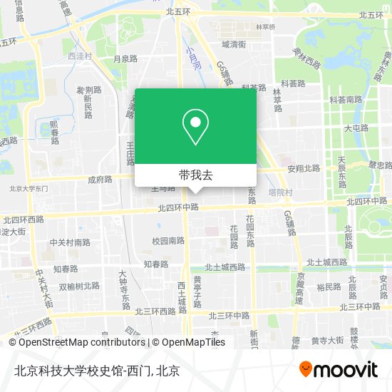 北京科技大学校史馆-西门地图