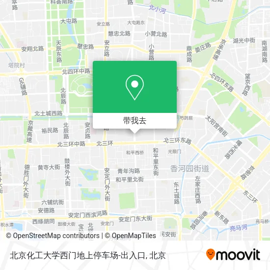 北京化工大学西门地上停车场-出入口地图