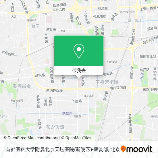 首都医科大学附属北京天坛医院(新院区)-康复部地图