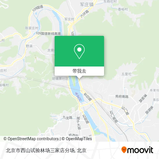 北京市西山试验林场三家店分场地图