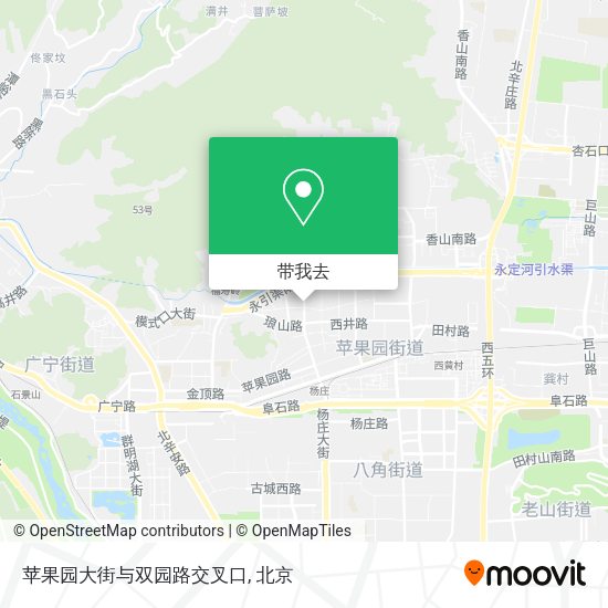 苹果园大街与双园路交叉口地图