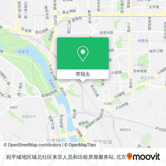 宛平城地区城北社区来京人员和出租房屋服务站地图