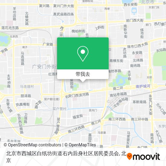 北京市西城区白纸坊街道右内后身社区居民委员会地图