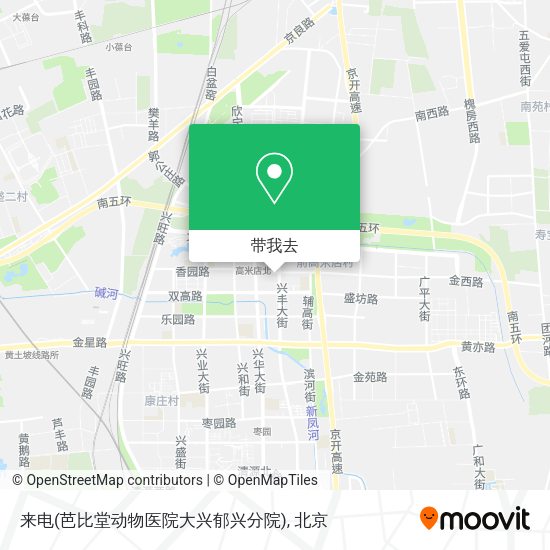 来电(芭比堂动物医院大兴郁兴分院)地图