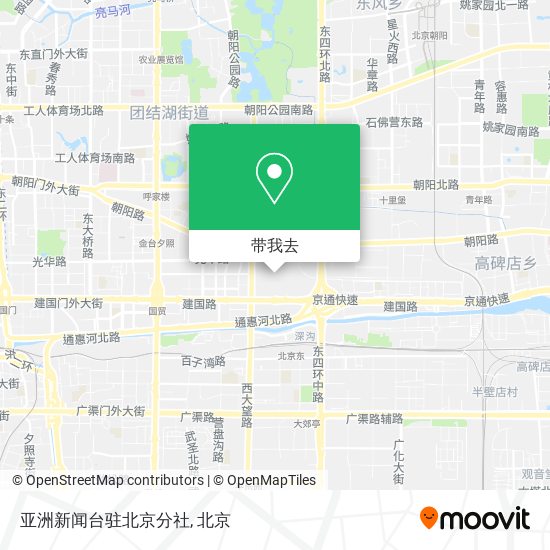 亚洲新闻台驻北京分社地图