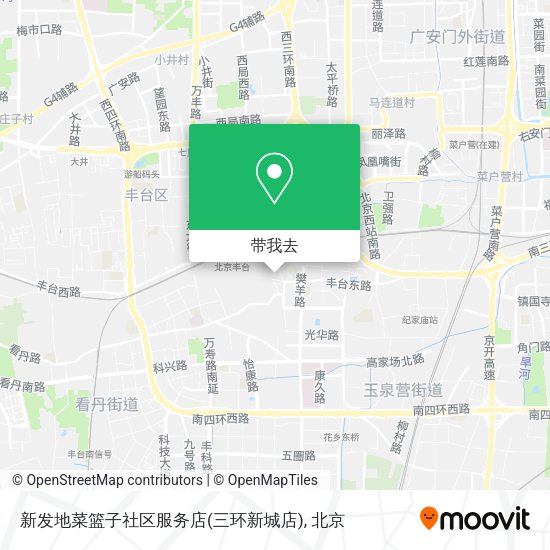 新发地菜篮子社区服务店(三环新城店)地图