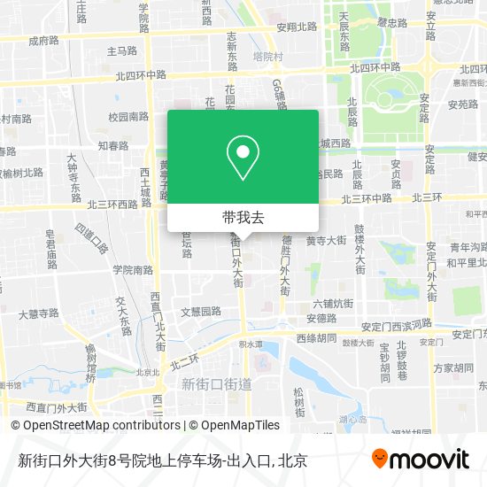 新街口外大街8号院地上停车场-出入口地图