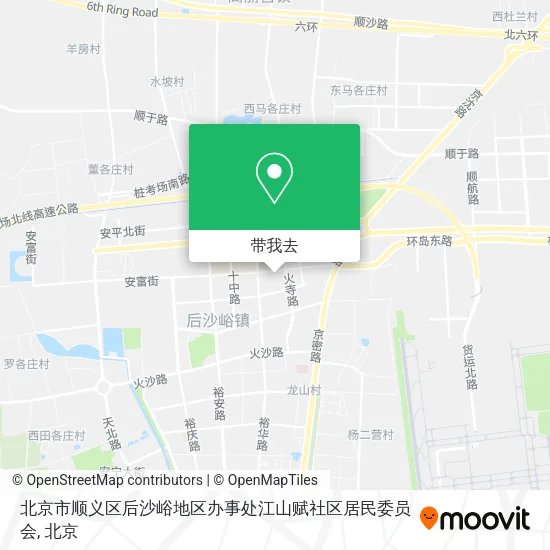 北京市顺义区后沙峪地区办事处江山赋社区居民委员会地图