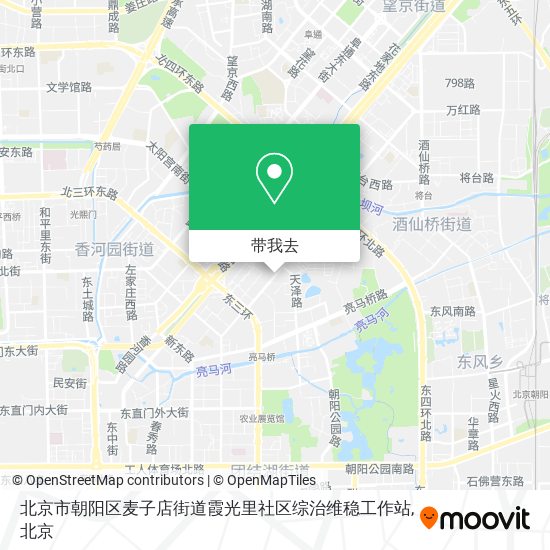 北京市朝阳区麦子店街道霞光里社区综治维稳工作站地图