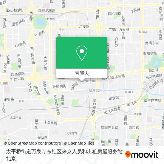 太平桥街道万泉寺东社区来京人员和出租房屋服务站地图