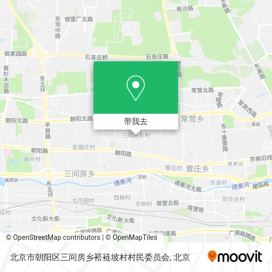 北京市朝阳区三间房乡褡裢坡村村民委员会地图