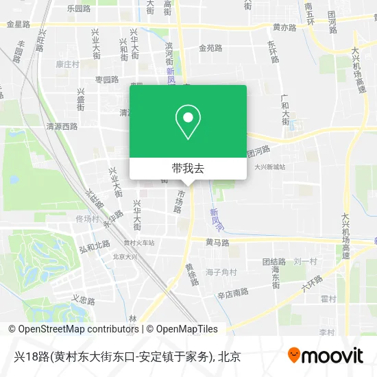 兴18路(黄村东大街东口-安定镇于家务)地图