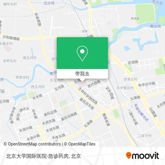 北京大学国际医院-急诊药房地图