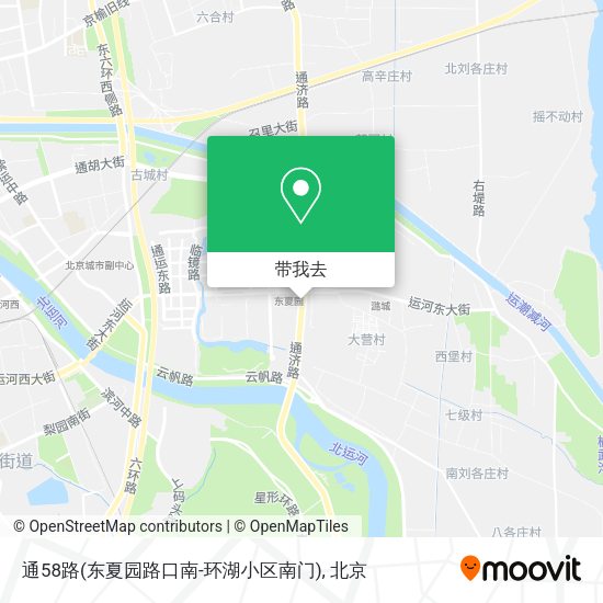 通58路(东夏园路口南-环湖小区南门)地图