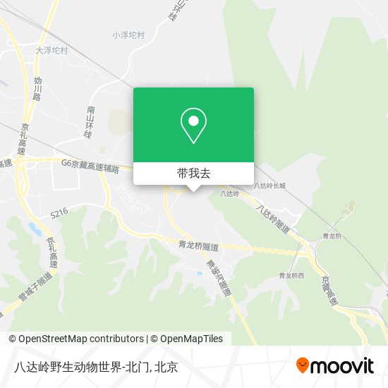八达岭野生动物世界-北门地图