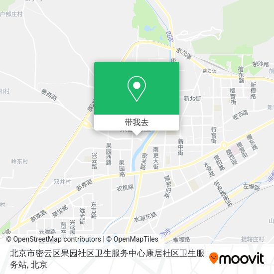 北京市密云区果园社区卫生服务中心康居社区卫生服务站地图
