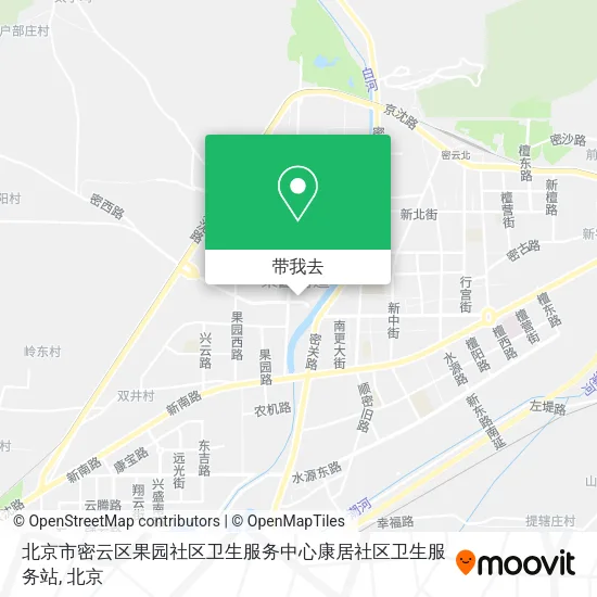 北京市密云区果园社区卫生服务中心康居社区卫生服务站地图