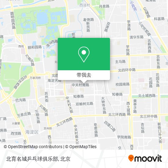 北育名城乒乓球俱乐部地图