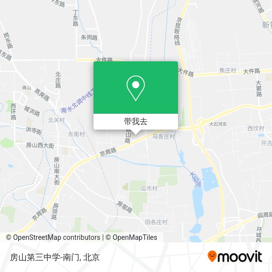 房山第三中学-南门地图