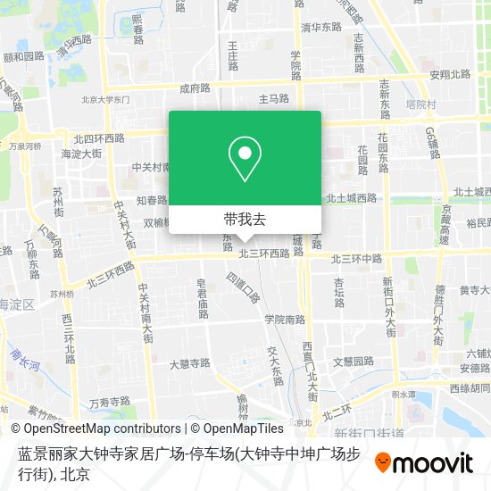 蓝景丽家大钟寺家居广场-停车场(大钟寺中坤广场步行街)地图