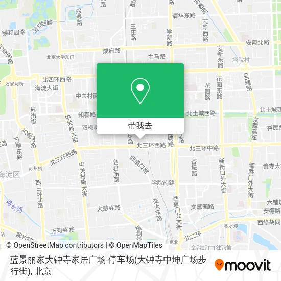 蓝景丽家大钟寺家居广场-停车场(大钟寺中坤广场步行街)地图