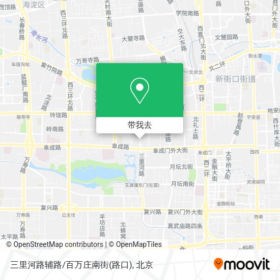 三里河路辅路/百万庄南街(路口)地图