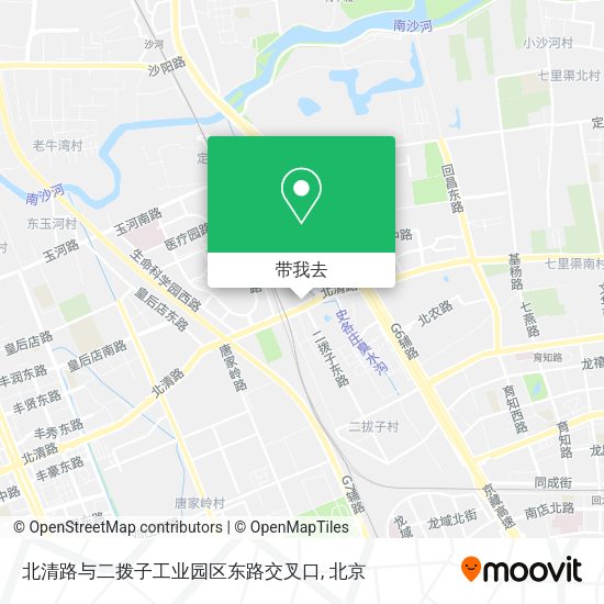 北清路与二拨子工业园区东路交叉口地图
